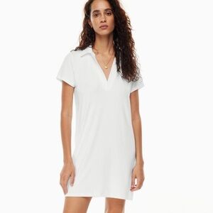 Aritzia Wilfred Free White Lounge Polo Dress
